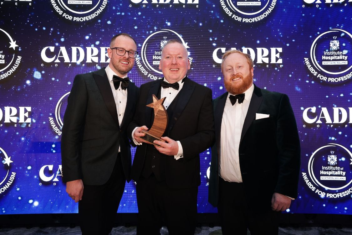 Aaron Logan, IOH Chair; Thomas Turley, SERC; James Price, Cadre Coffee